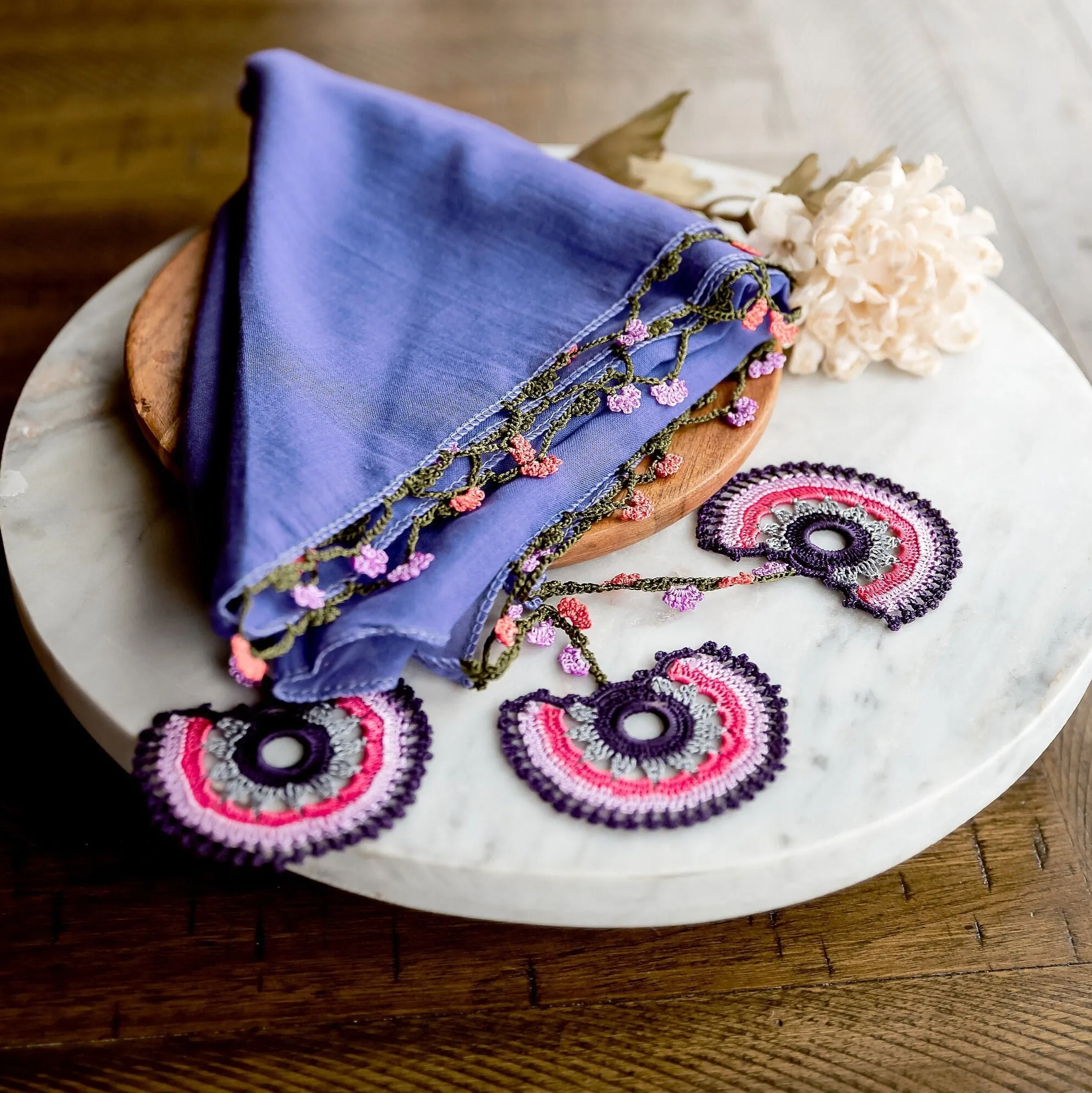 Boho Floral Scarf