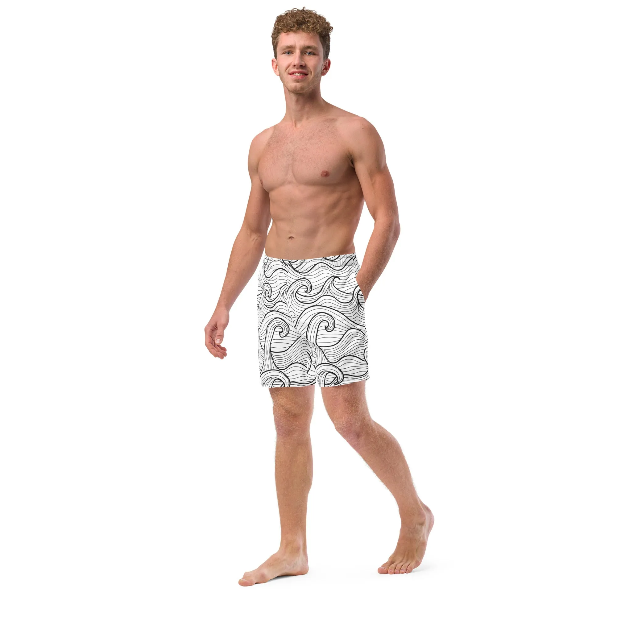 Bottom Time Eco-Friendly Men's Swim Trunks, Compass