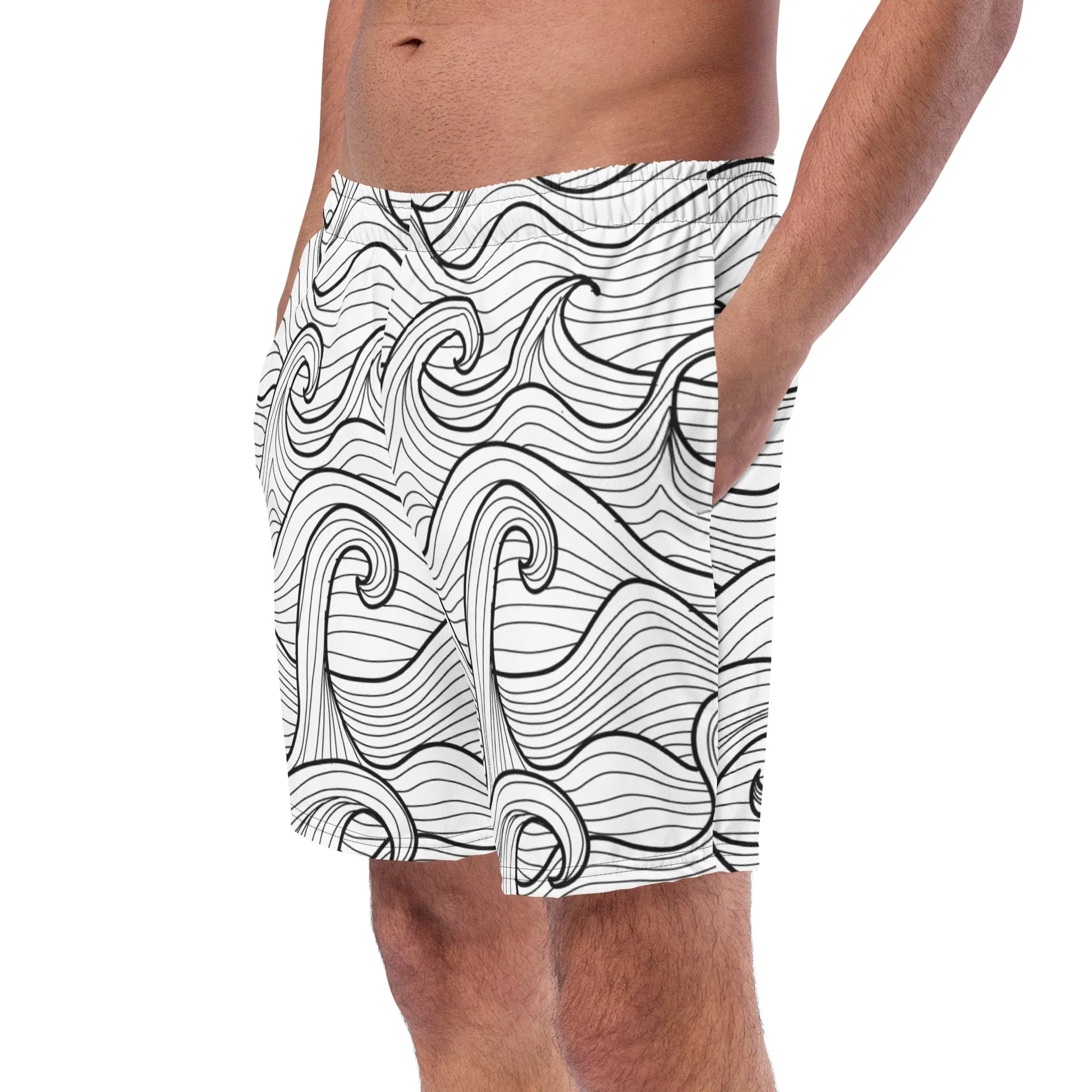 Bottom Time Eco-Friendly Men's Swim Trunks, Compass
