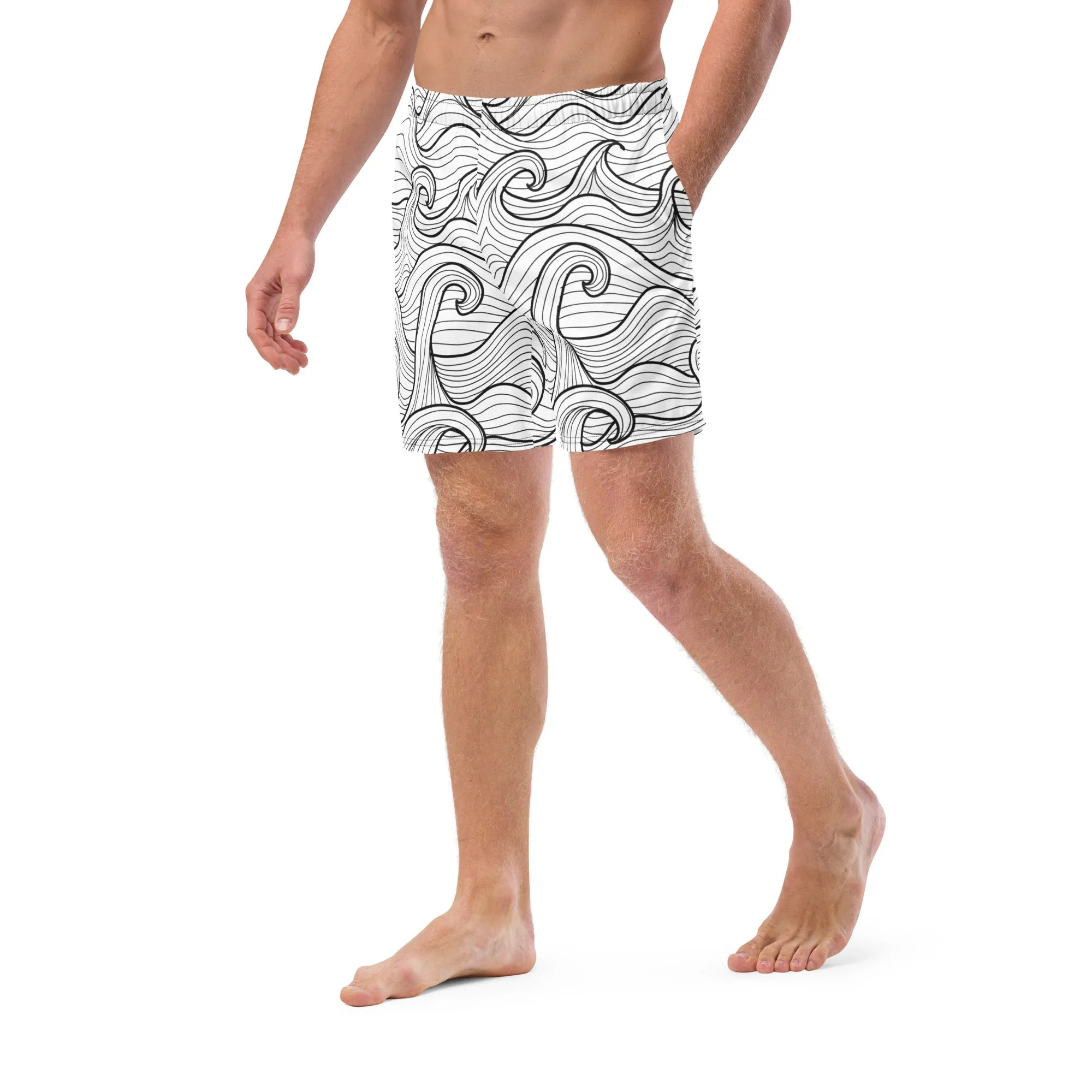 Bottom Time Eco-Friendly Men's Swim Trunks, Compass