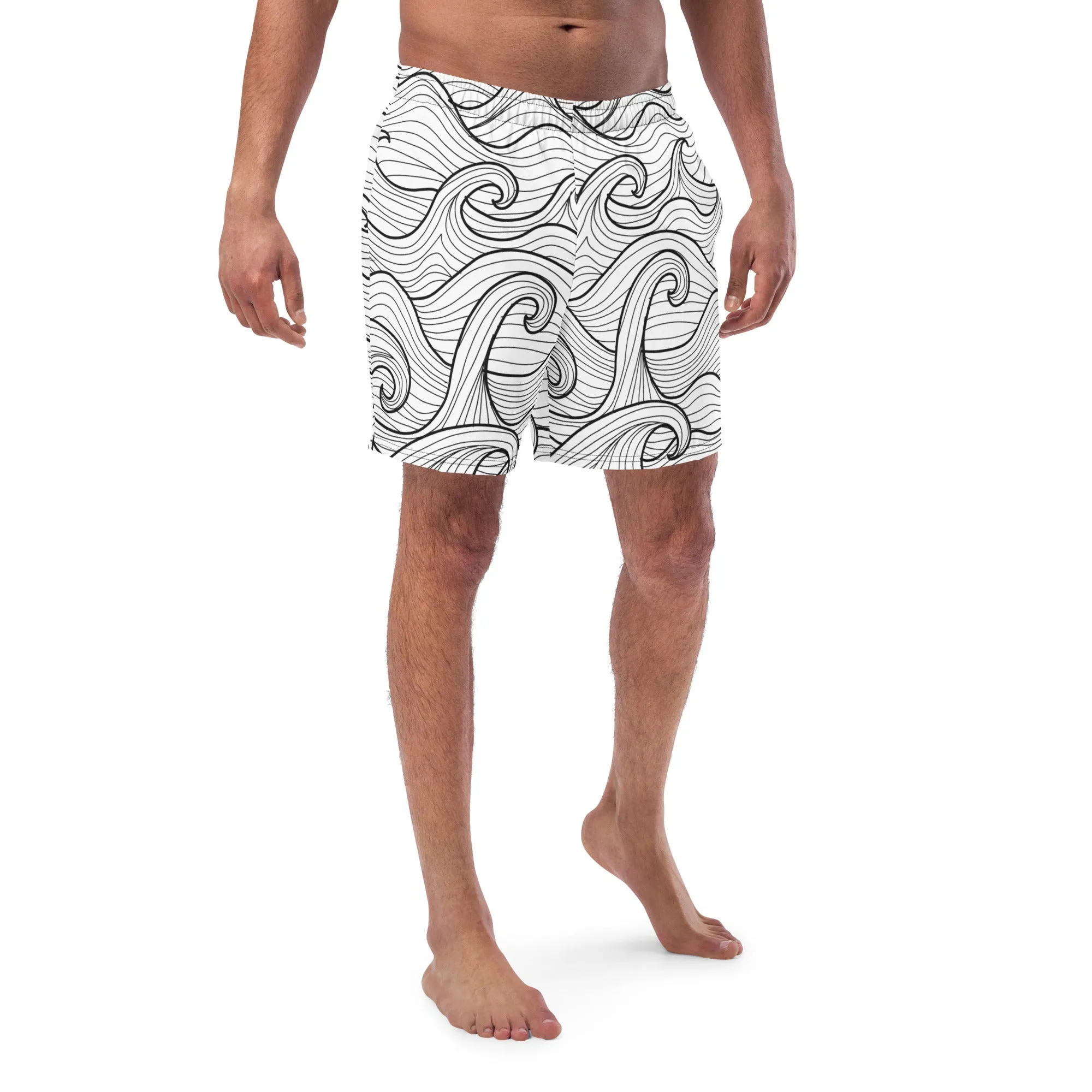 Bottom Time Eco-Friendly Men's Swim Trunks, Compass