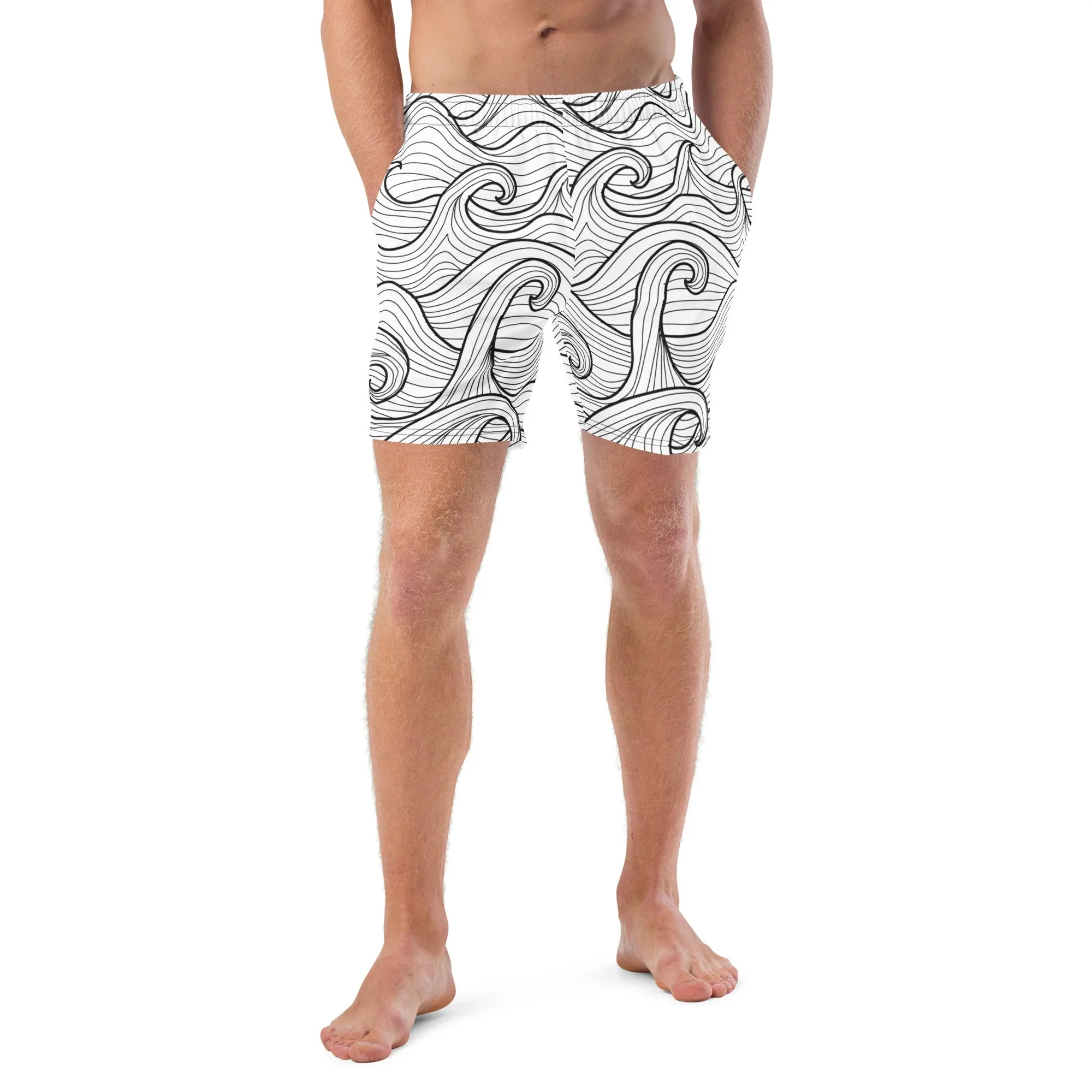 Bottom Time Eco-Friendly Men's Swim Trunks, Compass