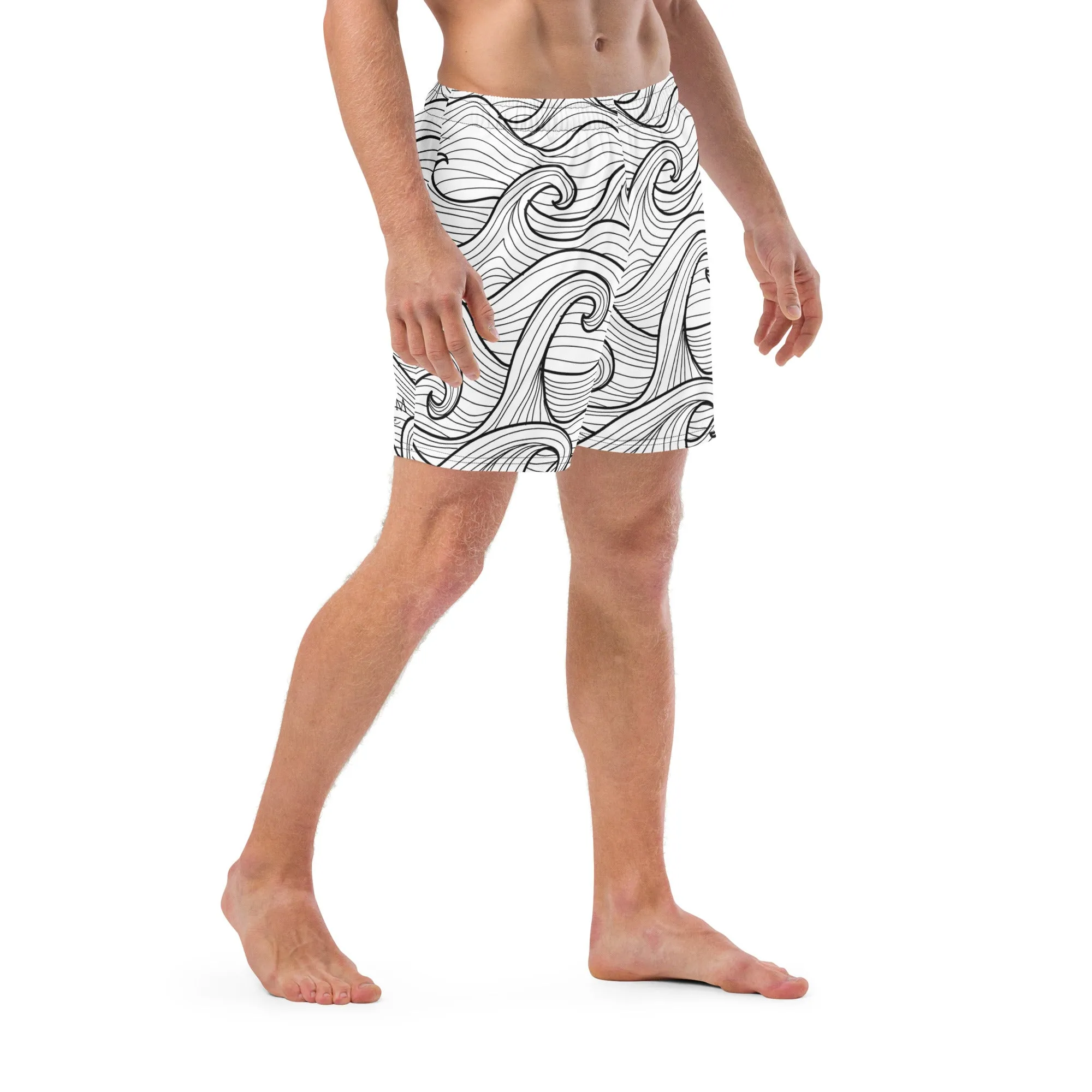 Bottom Time Eco-Friendly Men's Swim Trunks, Compass