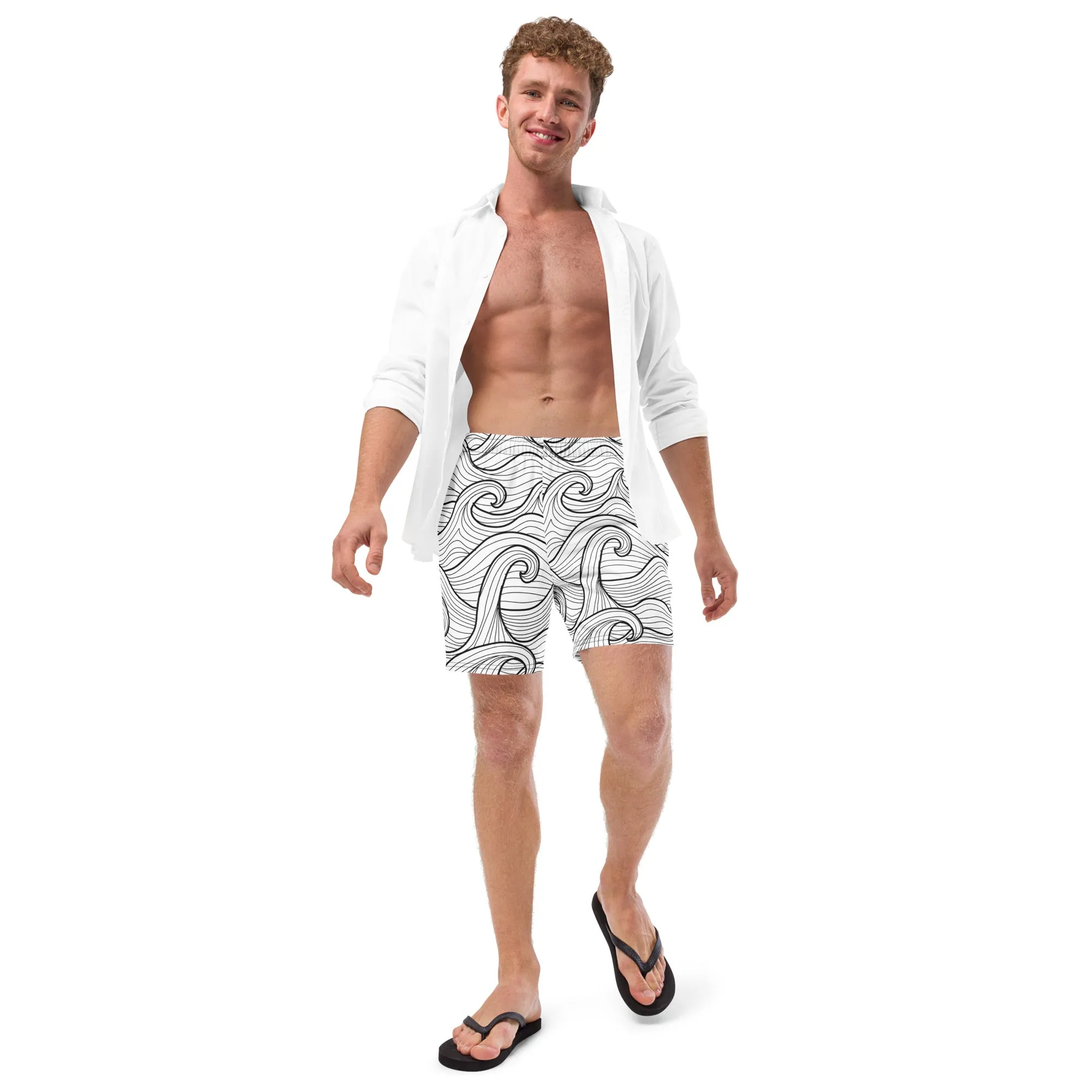 Bottom Time Eco-Friendly Men's Swim Trunks, Compass