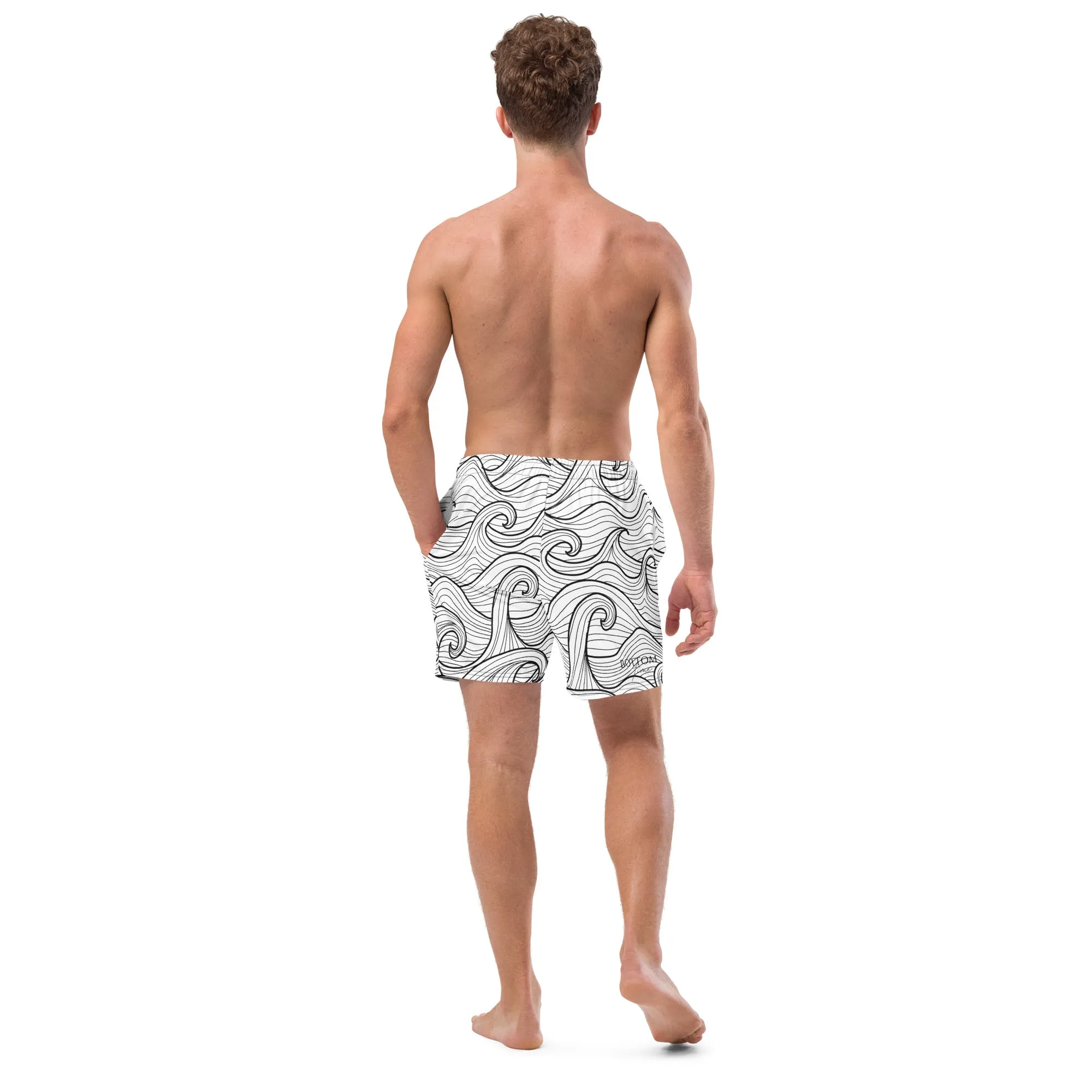 Bottom Time Eco-Friendly Men's Swim Trunks, Compass