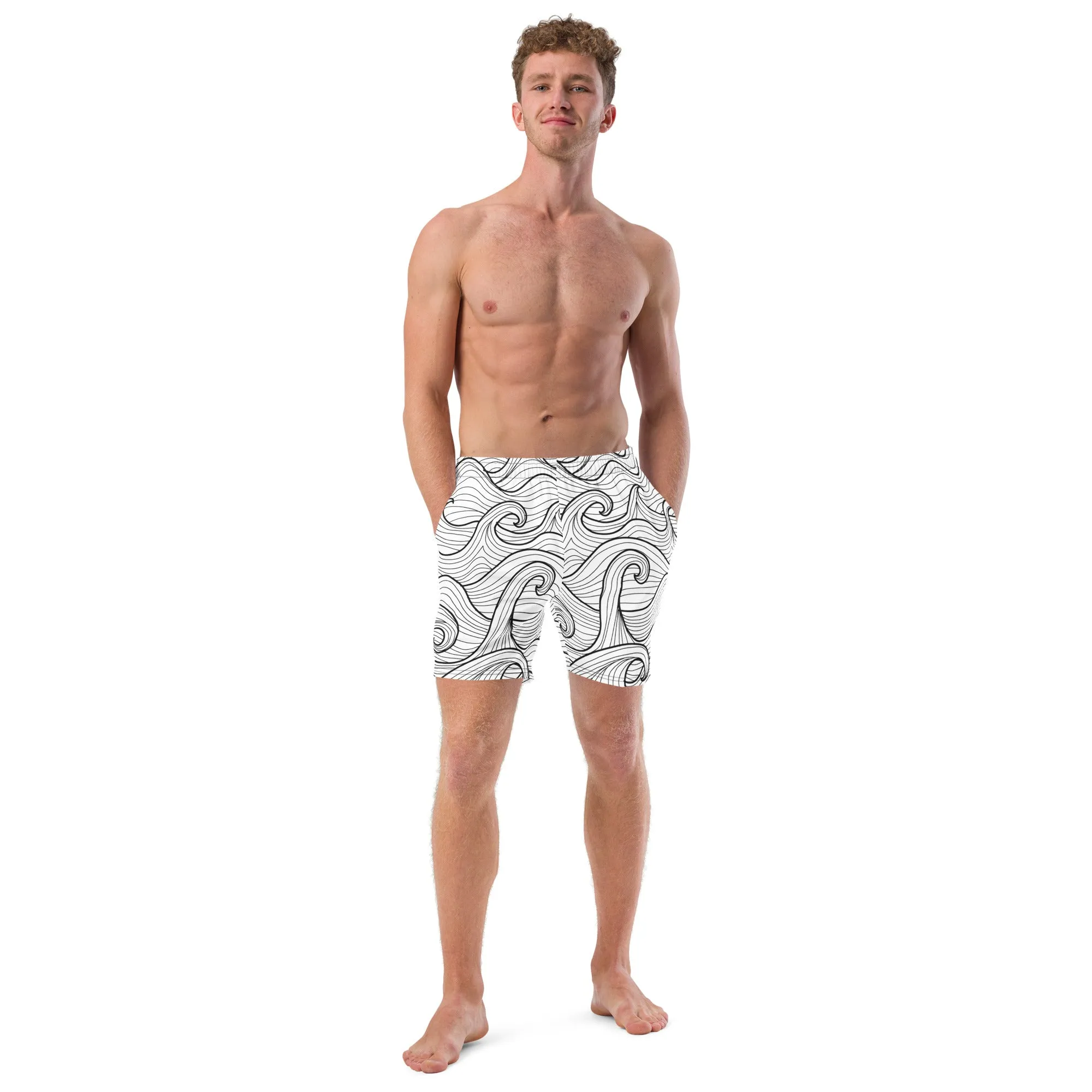Bottom Time Eco-Friendly Men's Swim Trunks, Compass