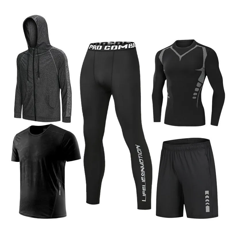 Breathable High-Elastic Quick-Drying 5-Piece Sports Set  A