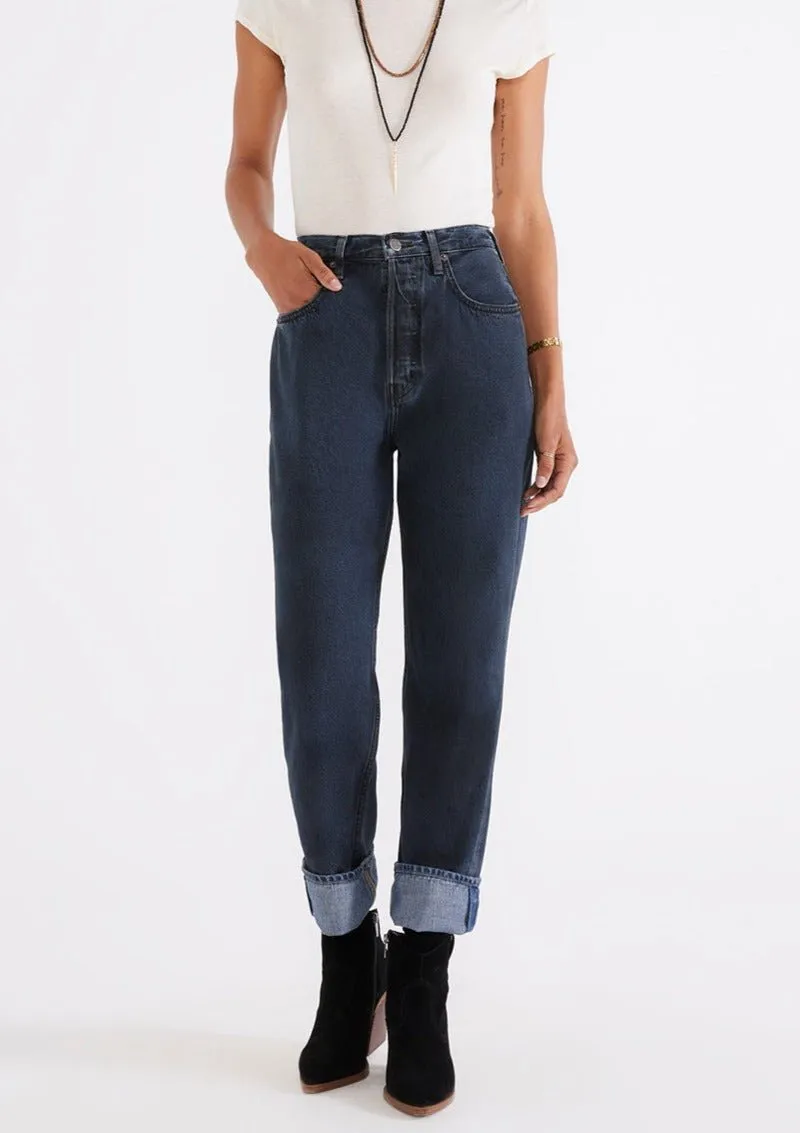 Bryce Pinch Waist Boyfriend in Black Lava