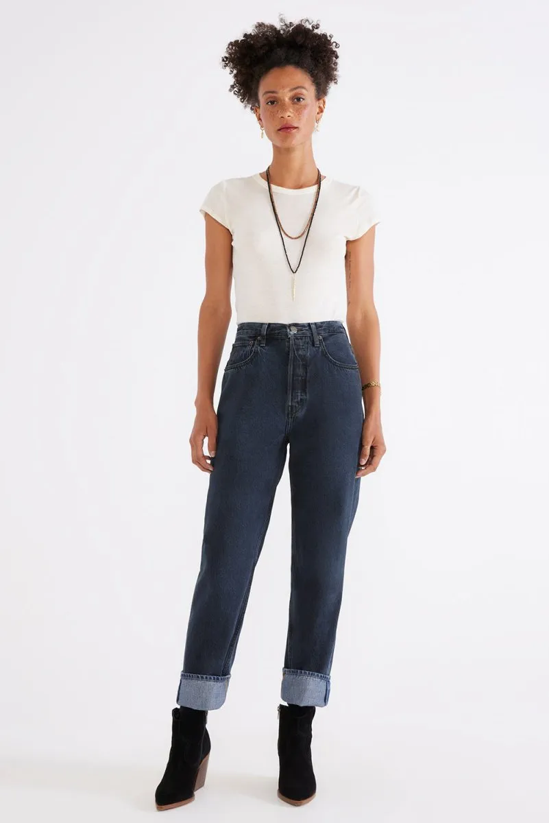 Bryce Pinch Waist Boyfriend in Black Lava