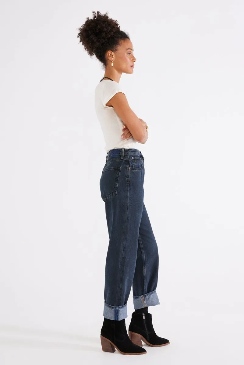 Bryce Pinch Waist Boyfriend in Black Lava