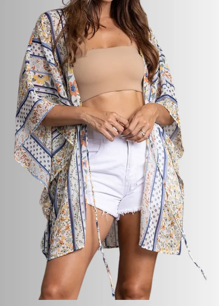 Chelsea Boho Colorful Sheer Kimono Cardigan