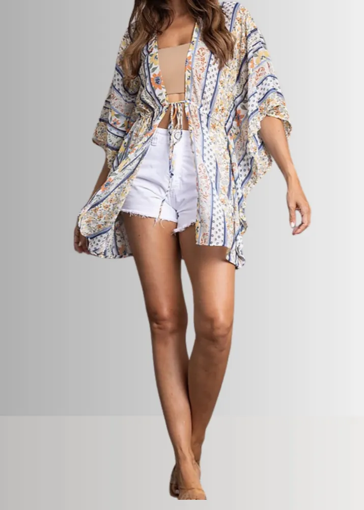 Chelsea Boho Colorful Sheer Kimono Cardigan