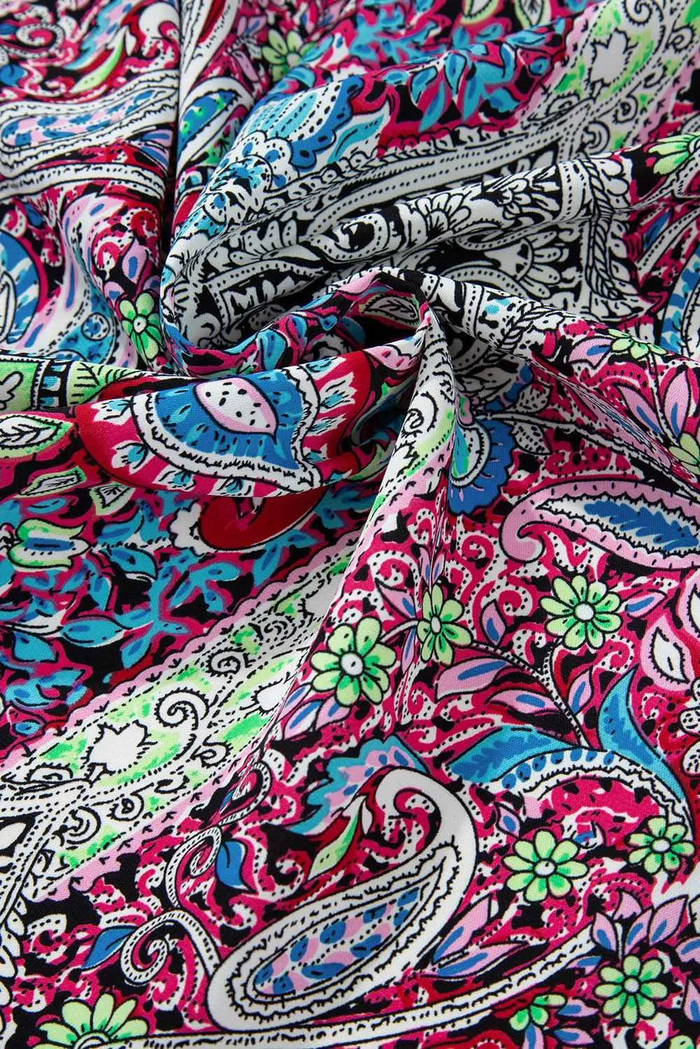 Chic red paisley kimono  stylish layering