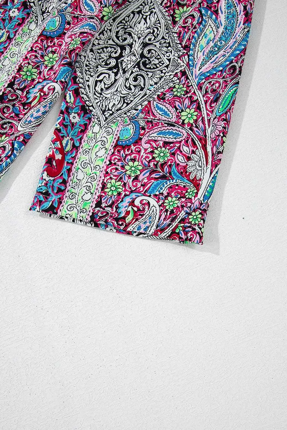 Chic red paisley kimono  stylish layering