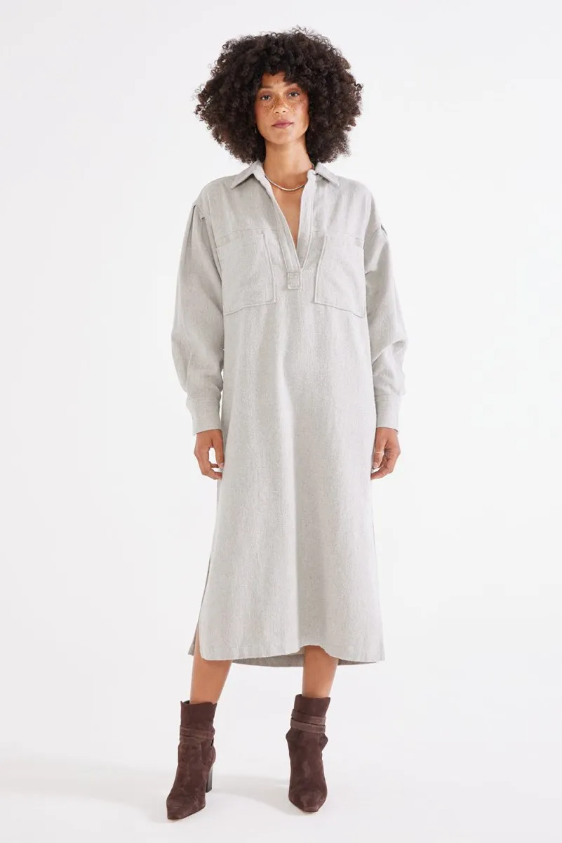 Daria Shirt Dress in Heather Cotton