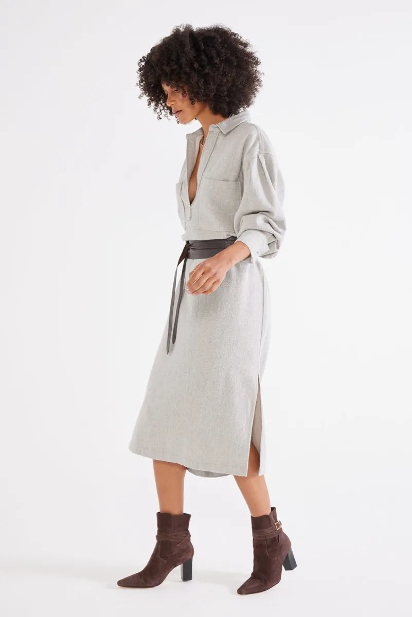 Daria Shirt Dress in Heather Cotton