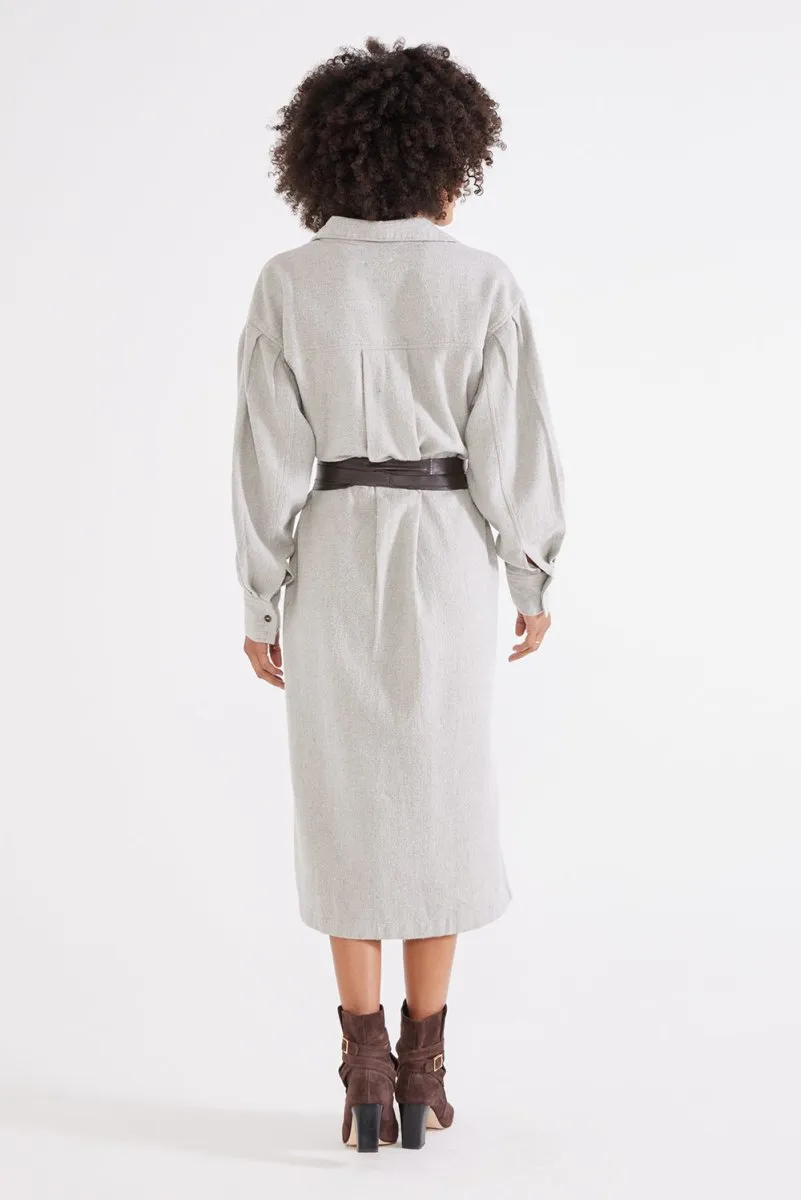 Daria Shirt Dress in Heather Cotton