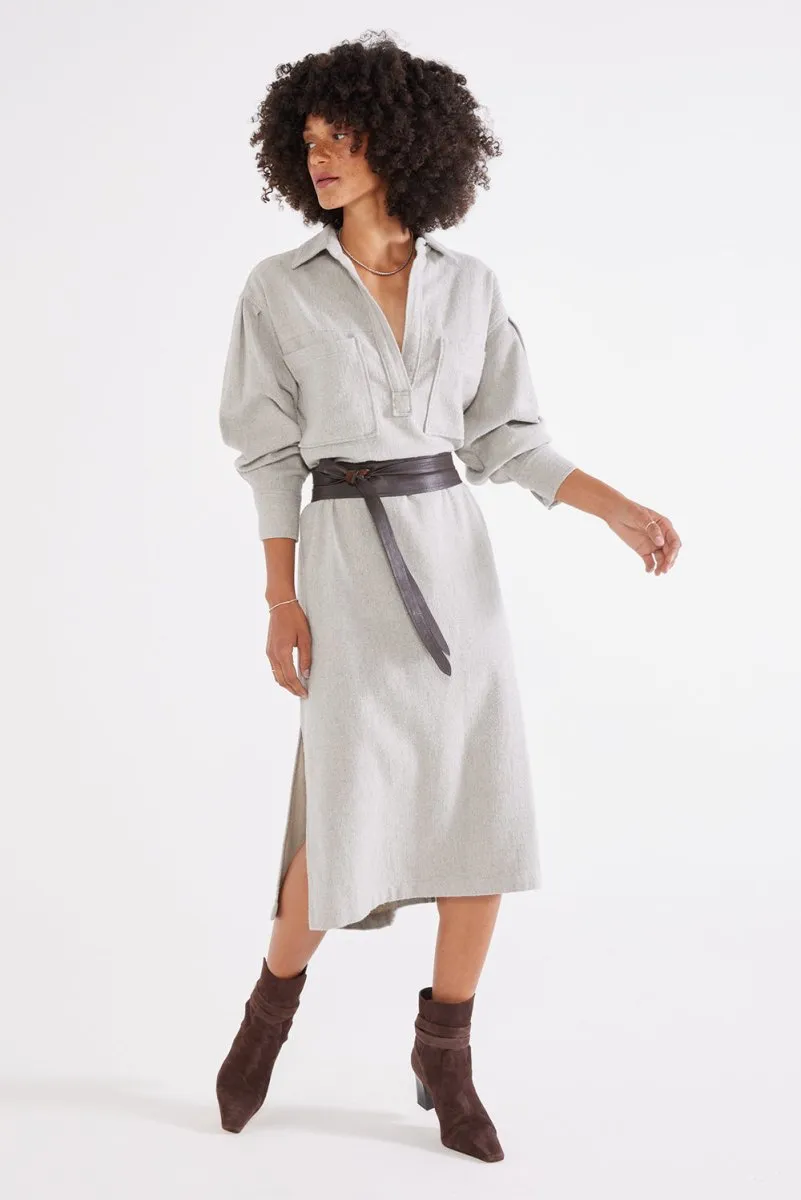 Daria Shirt Dress in Heather Cotton