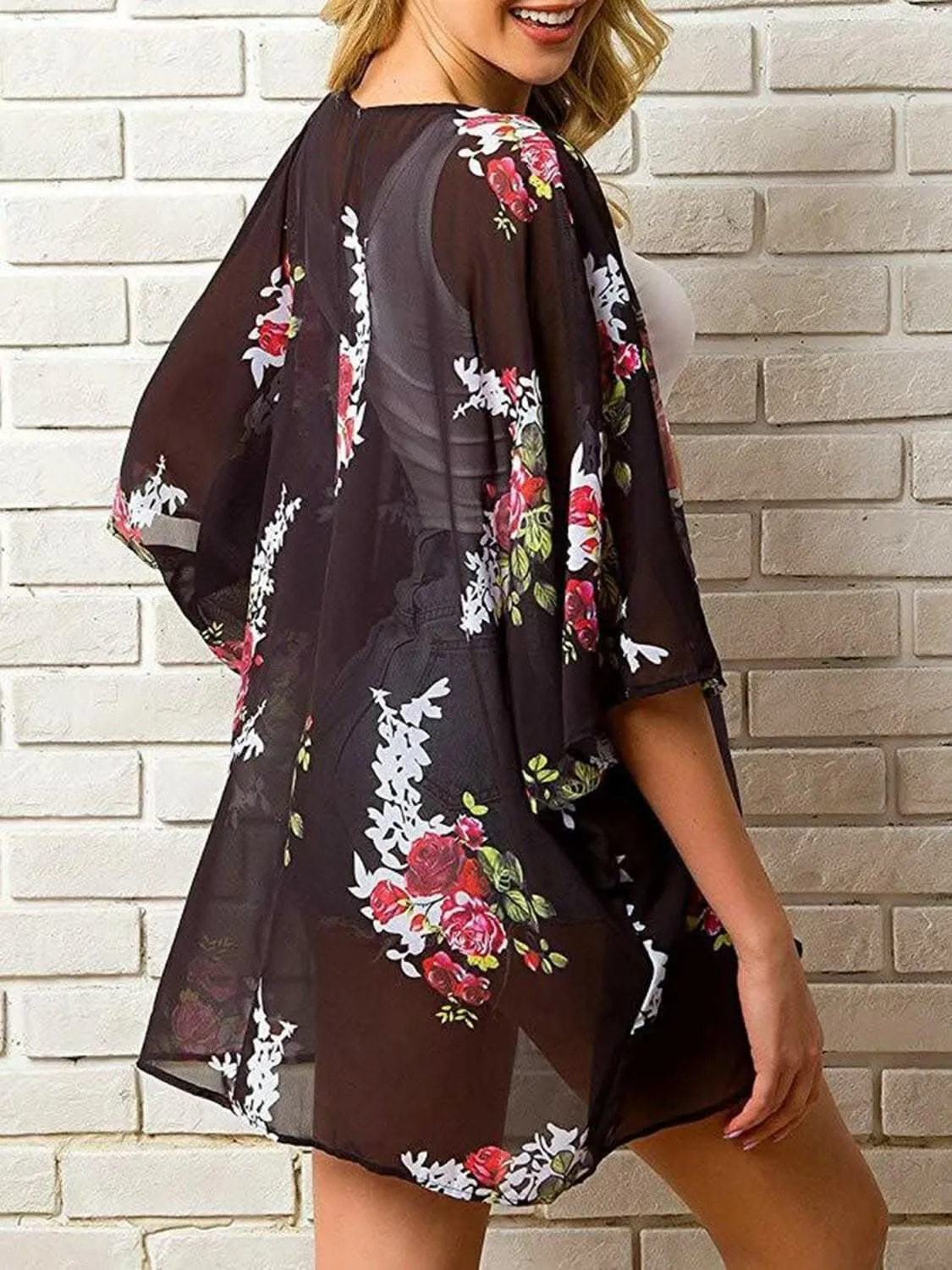Elegant sheer kimono - half sleeves
