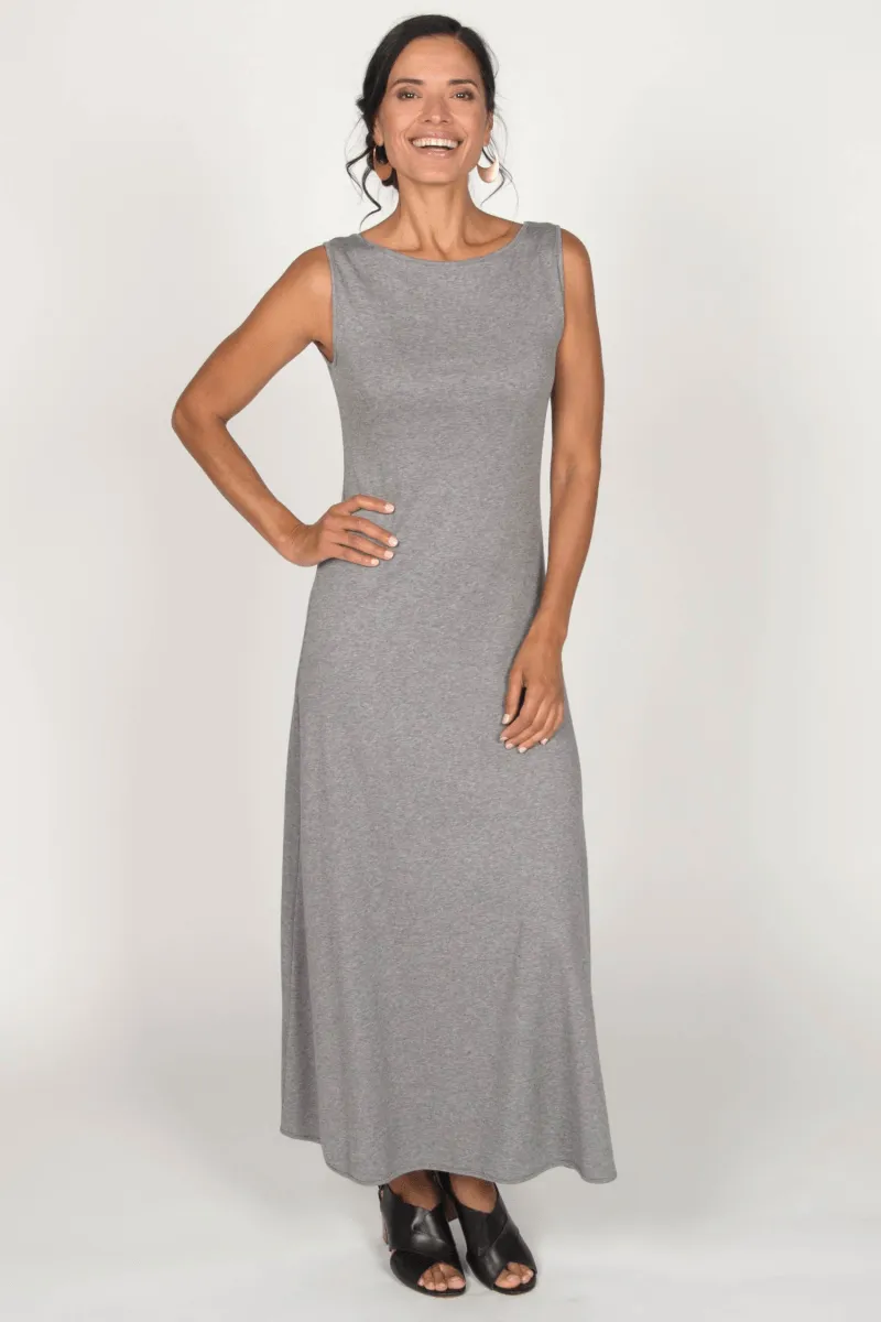 Essential Boatneck Dress in Gray