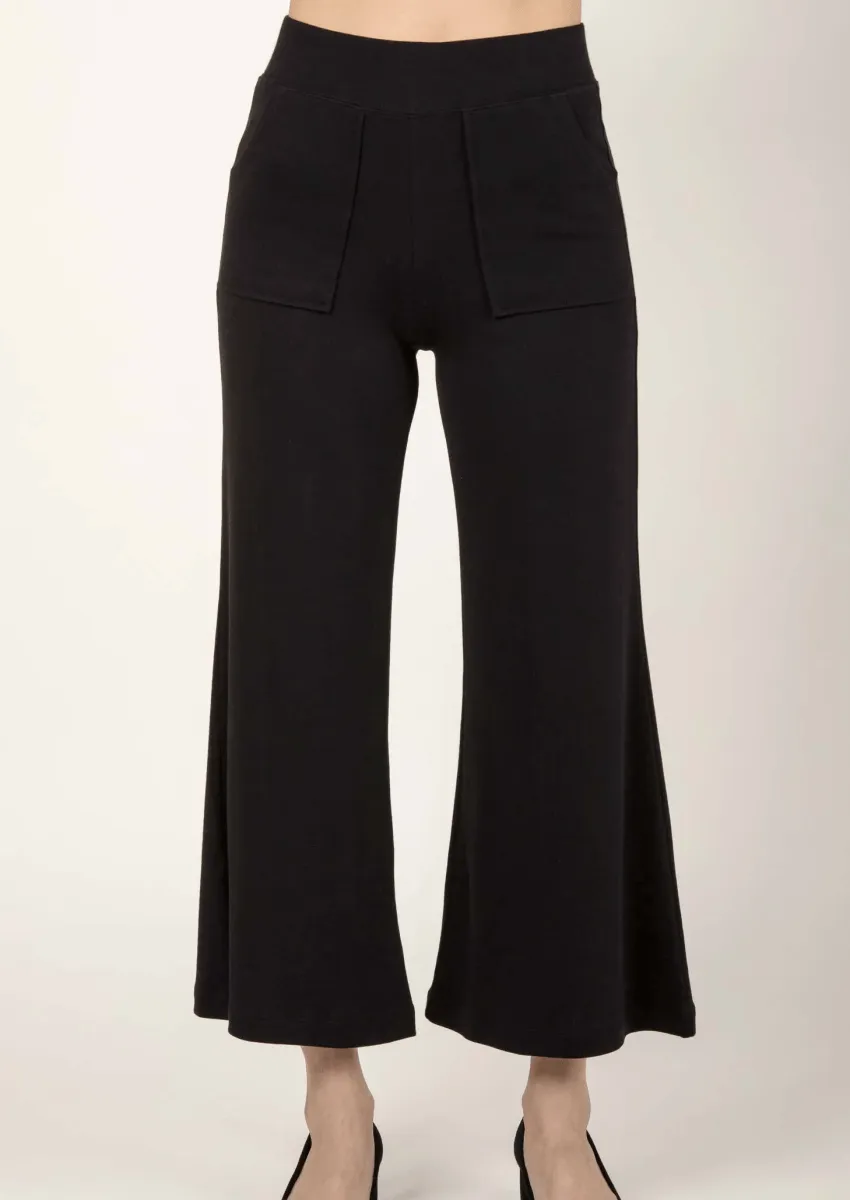 Essential Cropped Wide Leg Pant in Mink