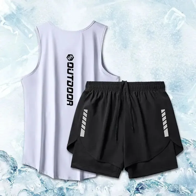Ice Silk Breathable Training Clothes 2-Piece Sports Suit