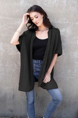 Lattice Stitch Kimono in Noir