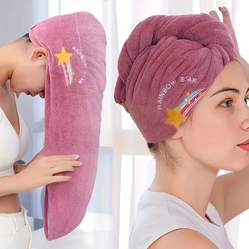 Microfiber Magic Hair Fast Dryer Turban Towel Bath Wrap Hat Quick Dry Cap