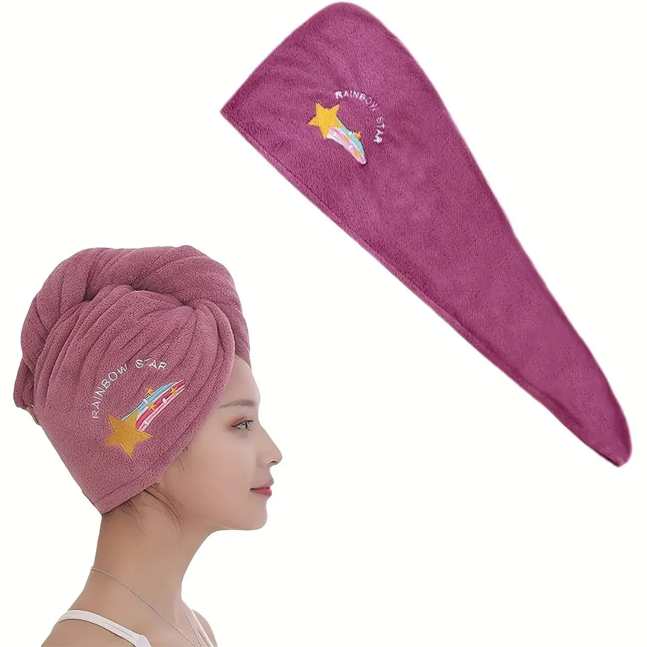 Microfiber Magic Hair Fast Dryer Turban Towel Bath Wrap Hat Quick Dry Cap