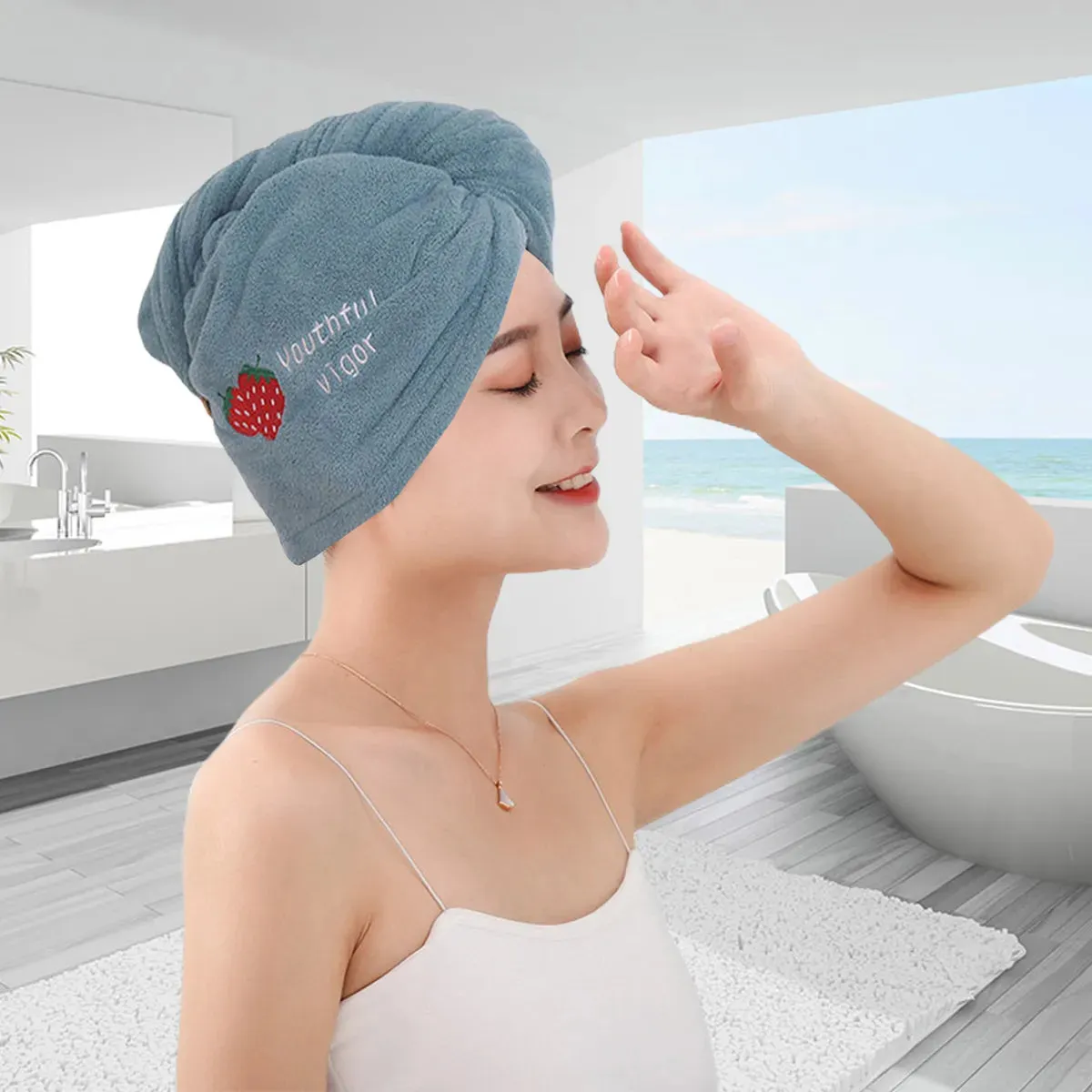 Microfiber Magic Hair Fast Dryer Turban Towel Bath Wrap Hat Quick Dry Cap