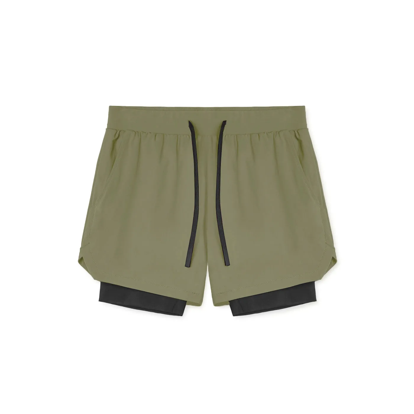 Multi-Pocket Double-Layer Fitness Shorts