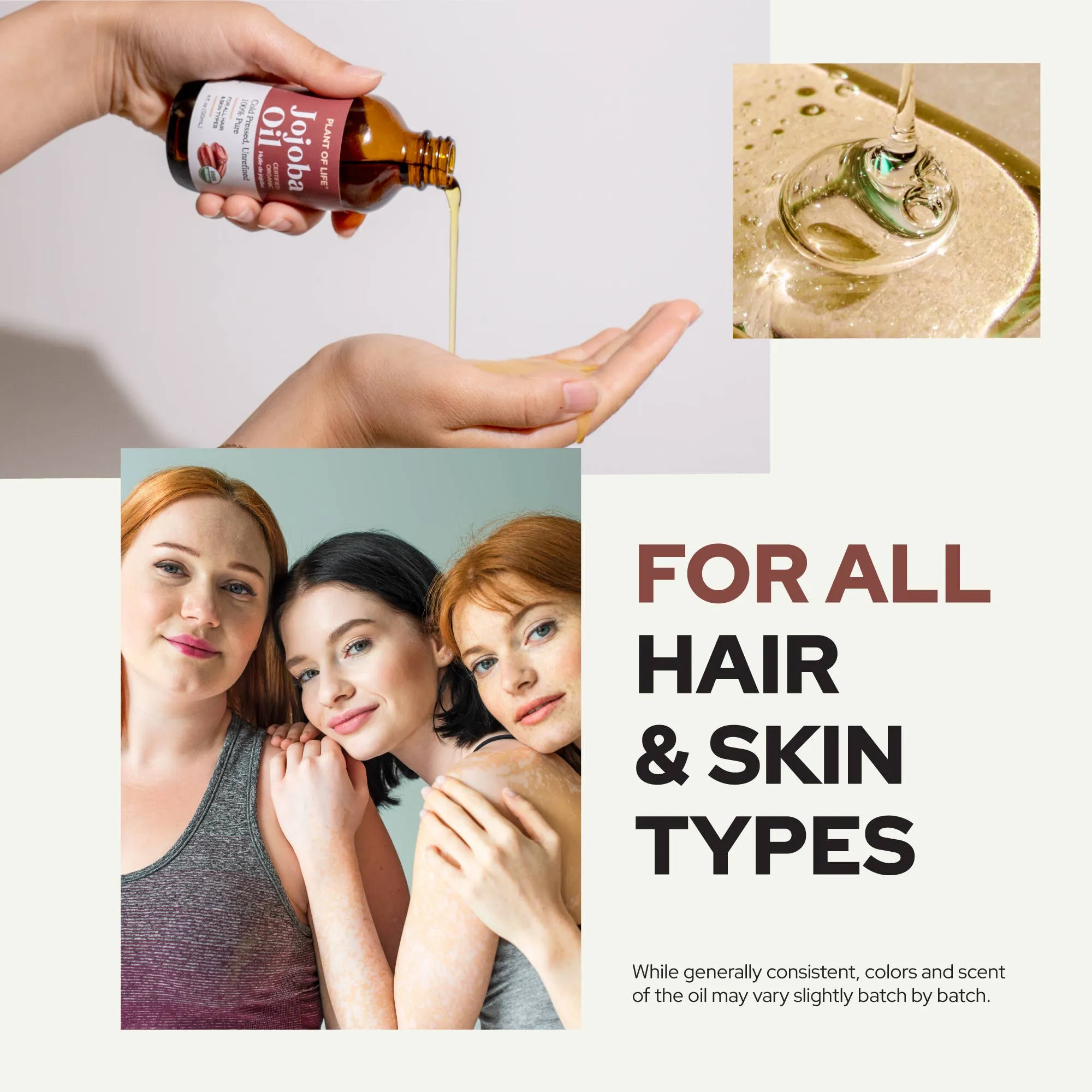 Plant of Life Jojoba Oil | Organic | Skin, Hair, DIY | 100% Pure | Size