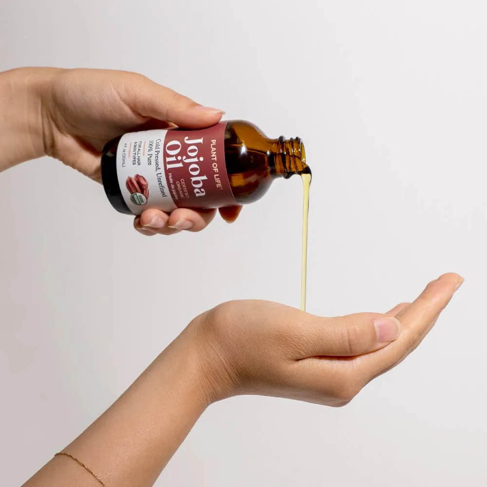 Plant of Life Jojoba Oil | Organic | Skin, Hair, DIY | 100% Pure | Size