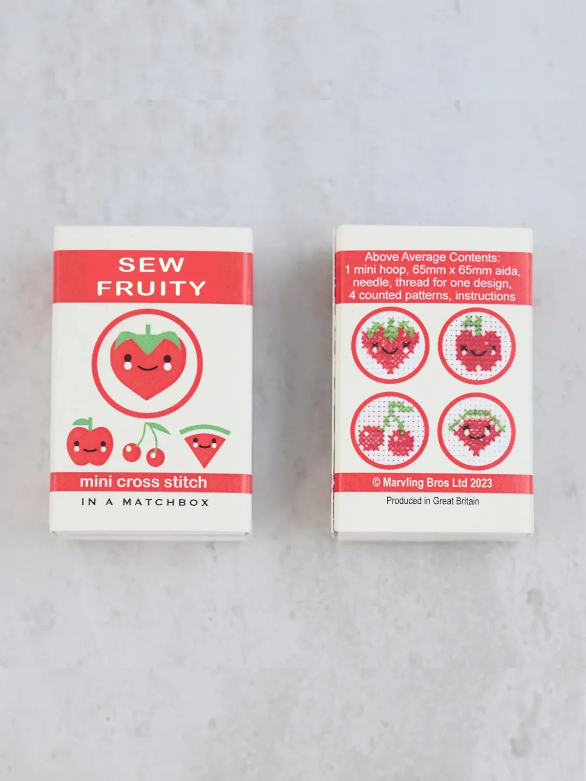Sew Fruity Mini Cross Stitch Kit in A Matchbox