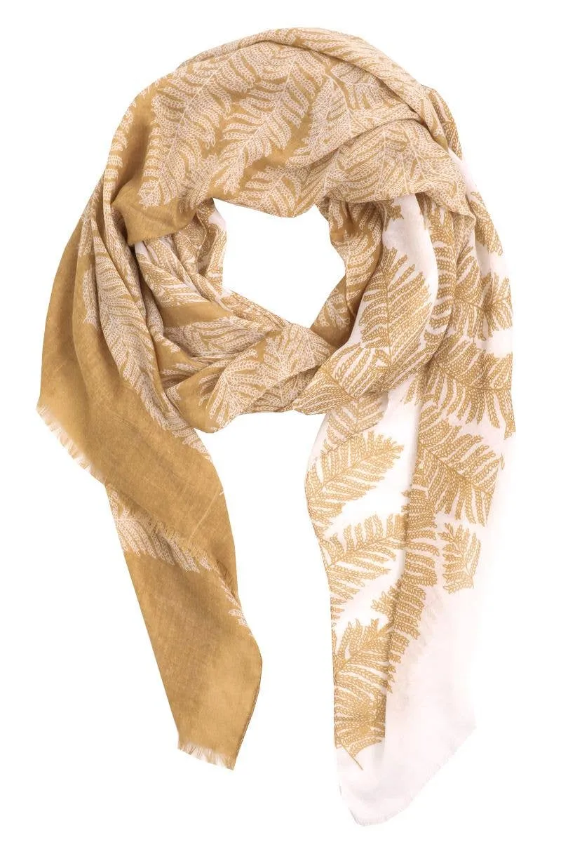 Vibrant Colored Fern Print Scarf